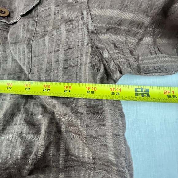 Stacy Adams Men's 2XL Short Sleeve Brown Cotton Linen Shirt - Picture 7 of 10